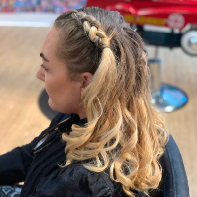 Up-Do Side Braid w/Curls