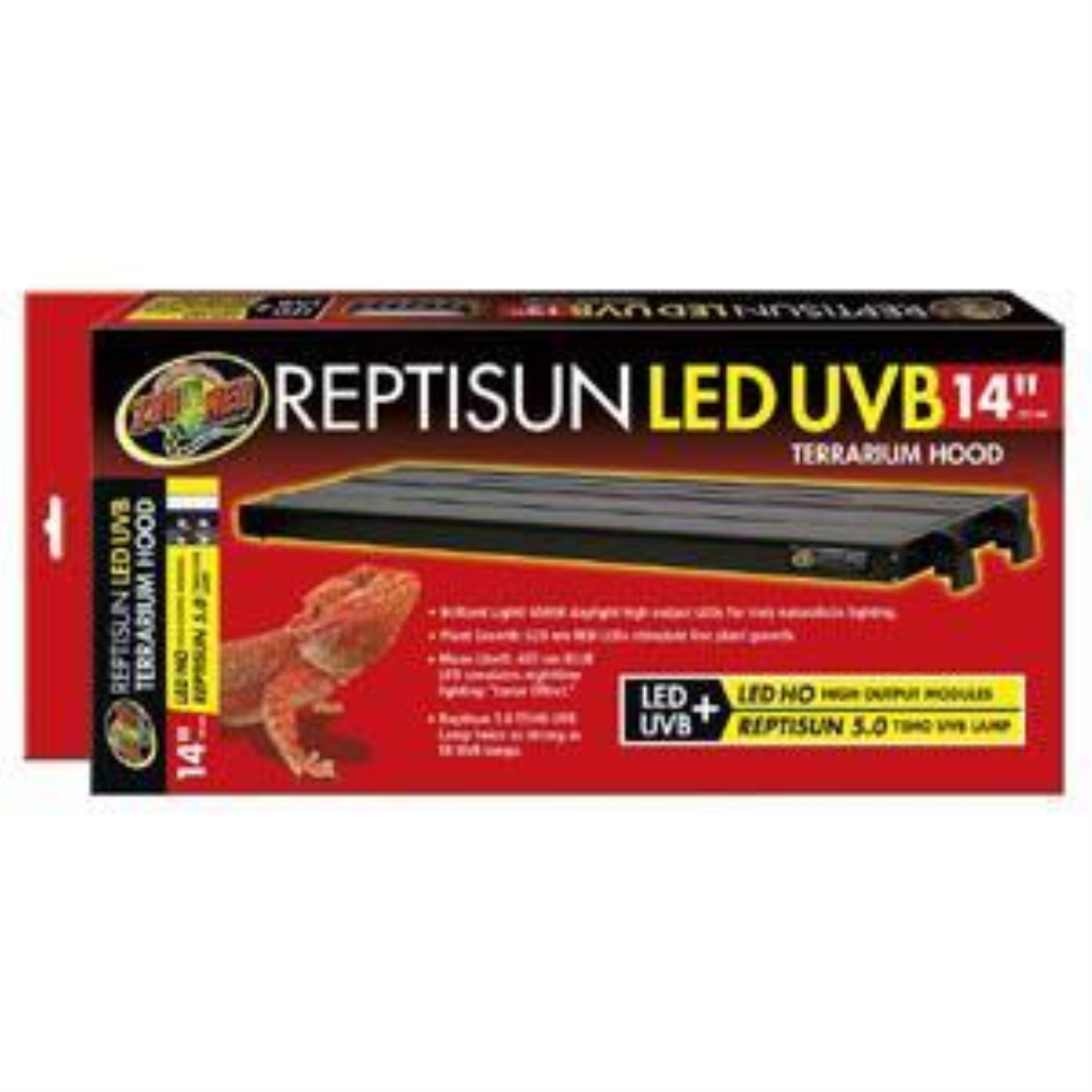 Zoo Med ReptiSun LED UVB Fixture Terrarium Hood, 14-in