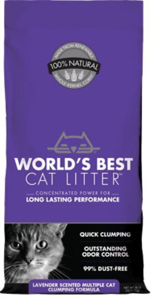 World's Best Cat Litter Lavender Scented Multiple Cat Clumping Formula, 28-lb