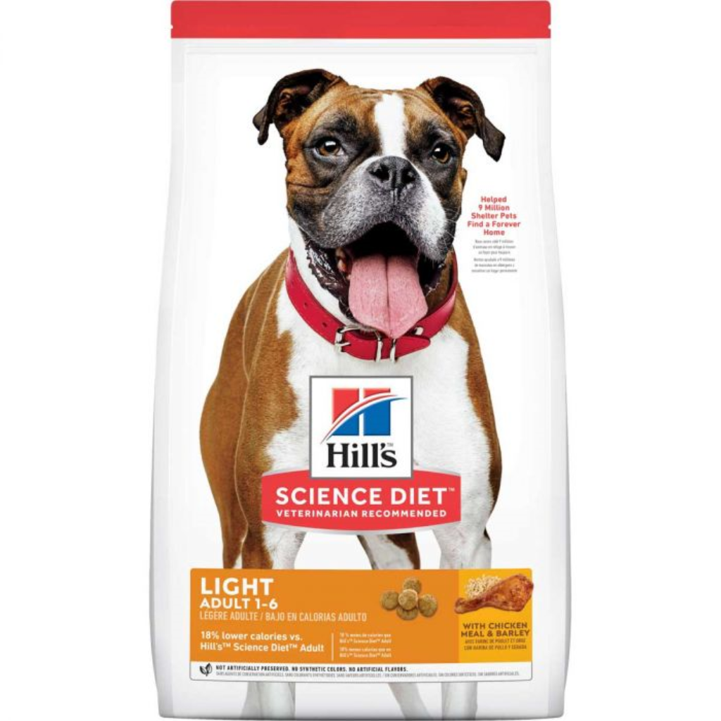 Hill's Science Diet Light Adult, Chicken Meal & Barley Dry Dog Food, 30-lb