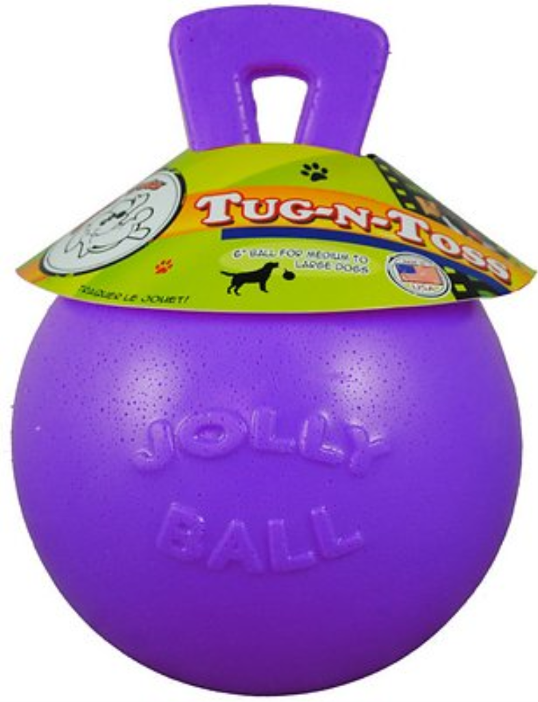 Jolly Pets Tug-n-Toss Dog Toy, Purple, 6-in