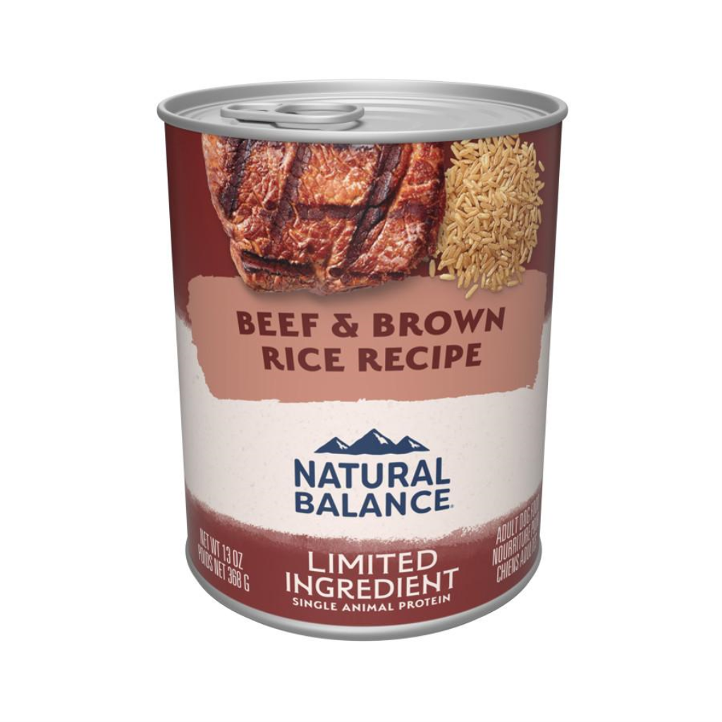 Natural Balance Limited Ingredient Beef & Brown Rice Wet Dog Food Can, 13-oz