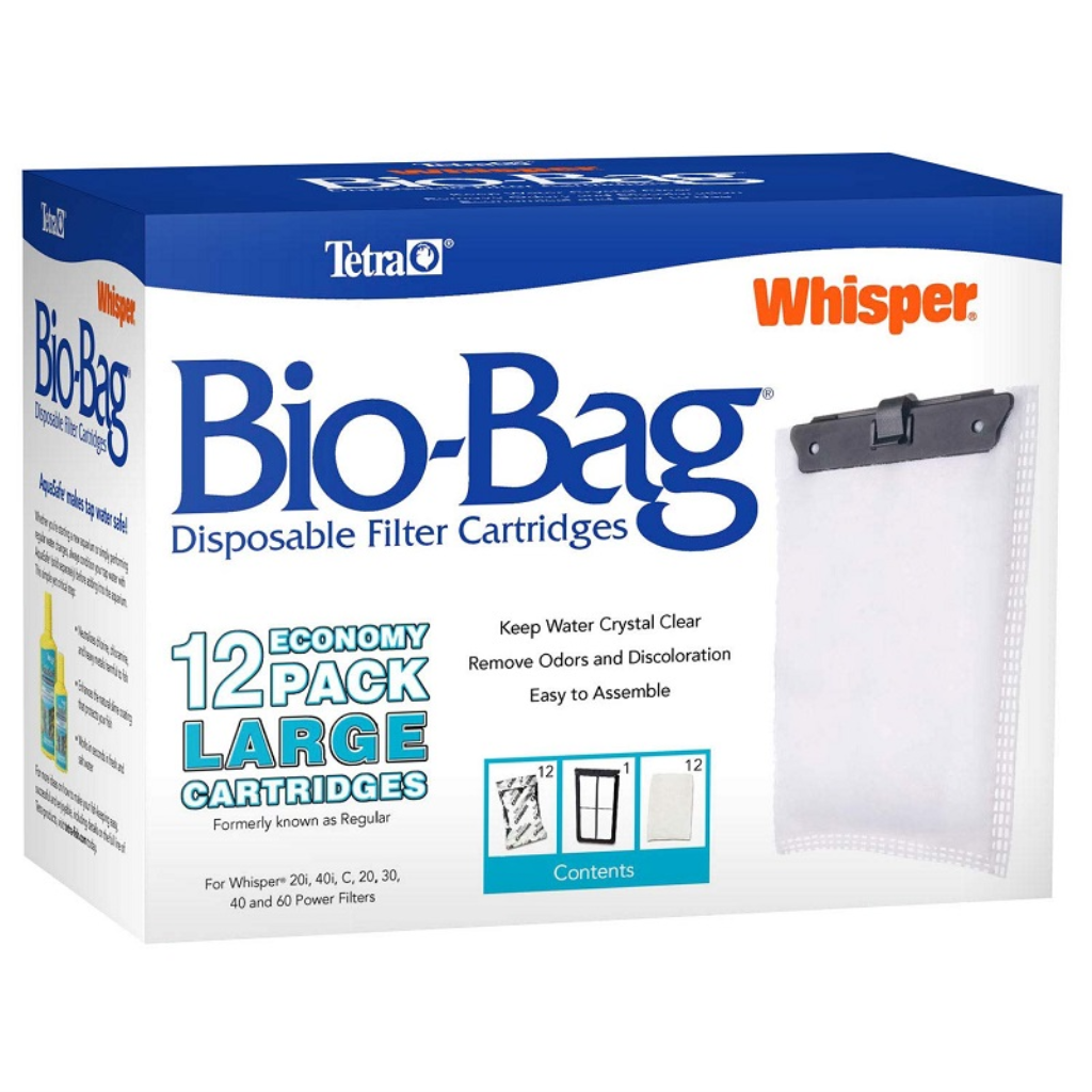 Tetra Whisper Bio-Bag Disposable Filter Cartridges, Large, 12-count