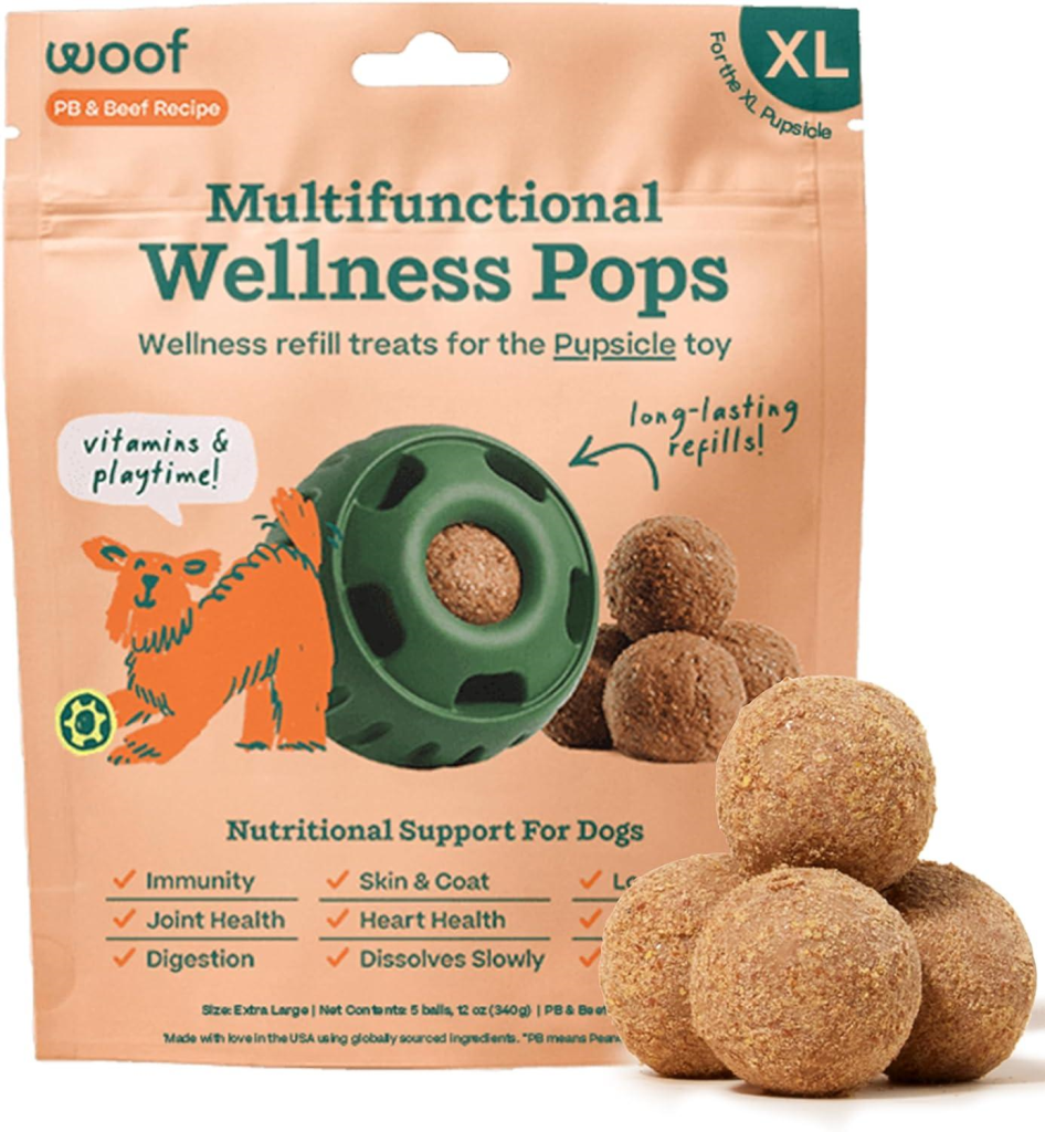 Woof Multifunctional Wellness Pops Peanut Butter & Beef Dog Treats, X-Large, 12-oz