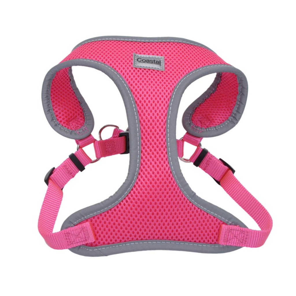 Coastal Comfort Soft Reflective Wrap Adjustable Dog Harness, Neon Pink, 5/8-in x 19-23-in
