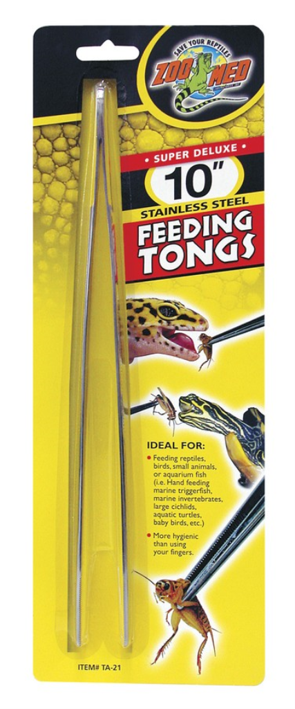 Zoo Med Stainless Steel Feeding Tongs, 10-in