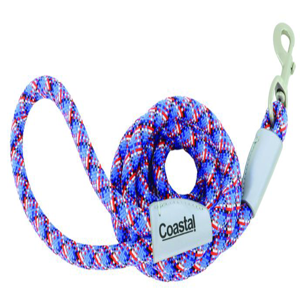 Pro Active Woven Reflective Rope Leash, Cobalt Crossed, 1" x 6' Dog 1pc