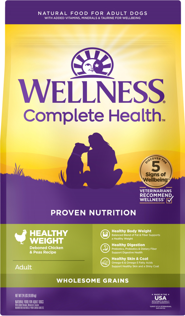 Wellness Complete Health Healthy Weight Deboned Chicken & Peas Adult Dry Dog Food, 24-lb