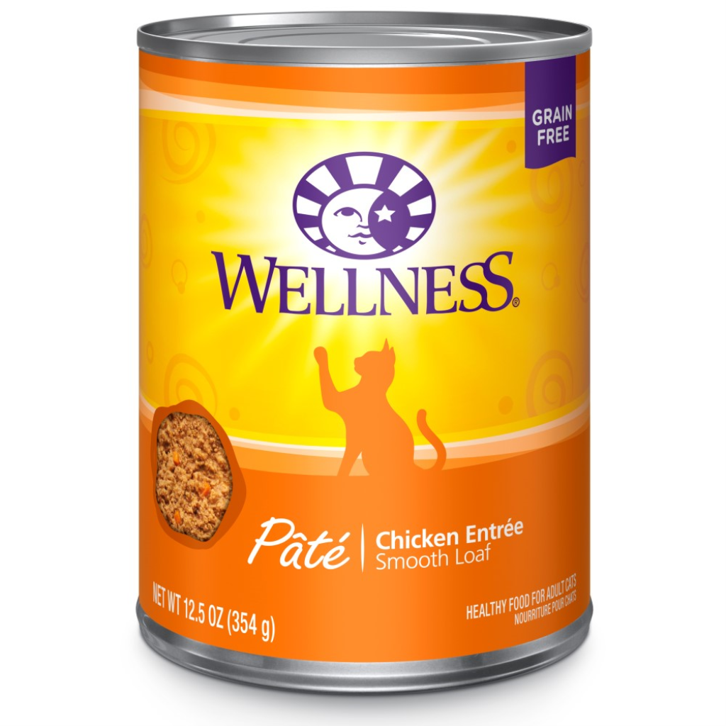 Wellness Complete Health Pate Chicken Entree Grain-Free Wet Cat Food Cans, 12.5-oz