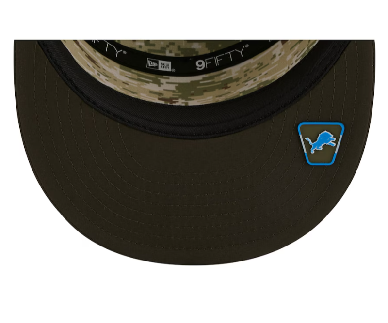 Detroit Lions Salute to Service 2025 Olive and Dark Olive 9Fifty Split Panel