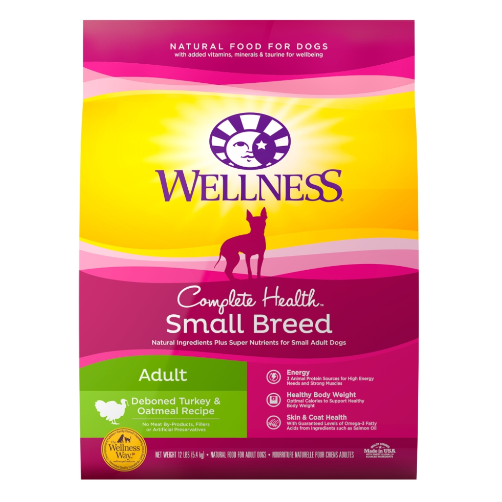 Wellness Complete Health Small Breed Adult Turkey & Oatmeal Dry Dog Food, 12-lb