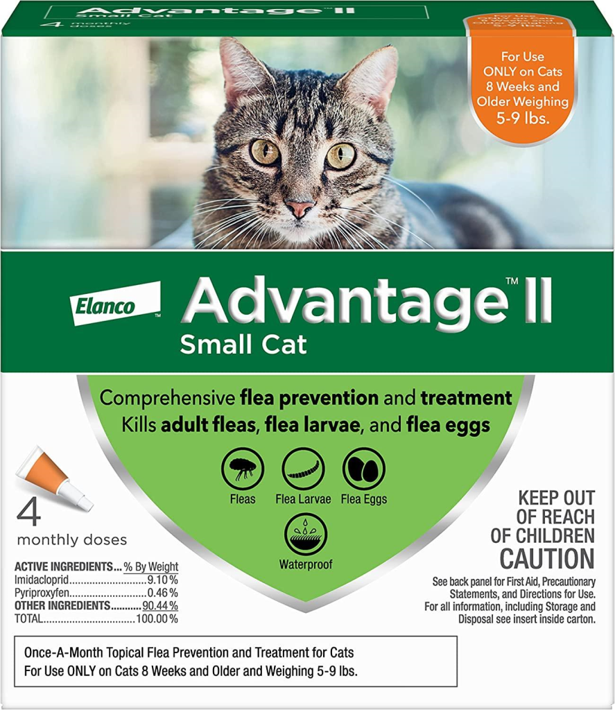 Advantage II Flea Treatment for Small Cats 5-lb to 9-lb, 4-pk