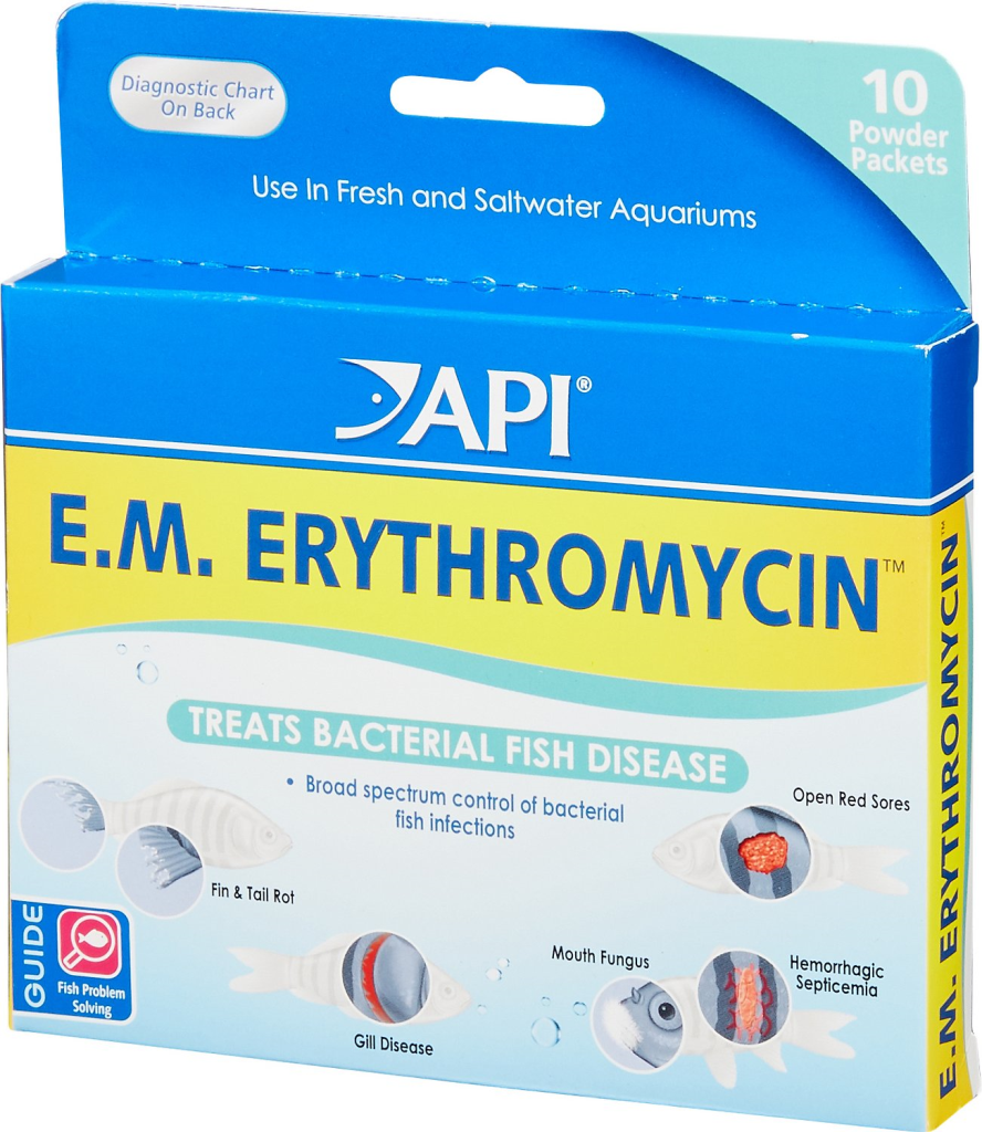 API E.M. Erythromycin Freshwater Fish Bacterial Disease Medication, 10 count