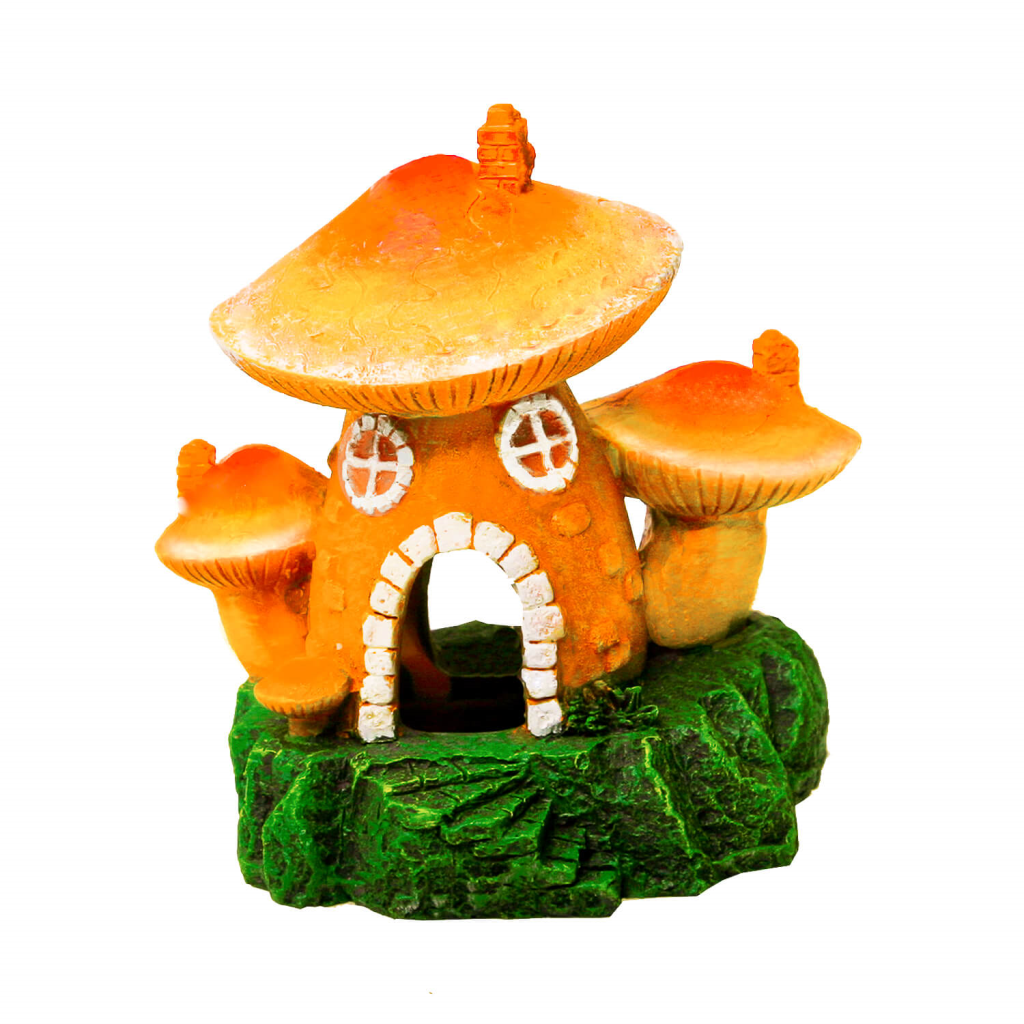 Blue Ribbon Exotic Environments Mushroom Hut Aquarium Ornaments