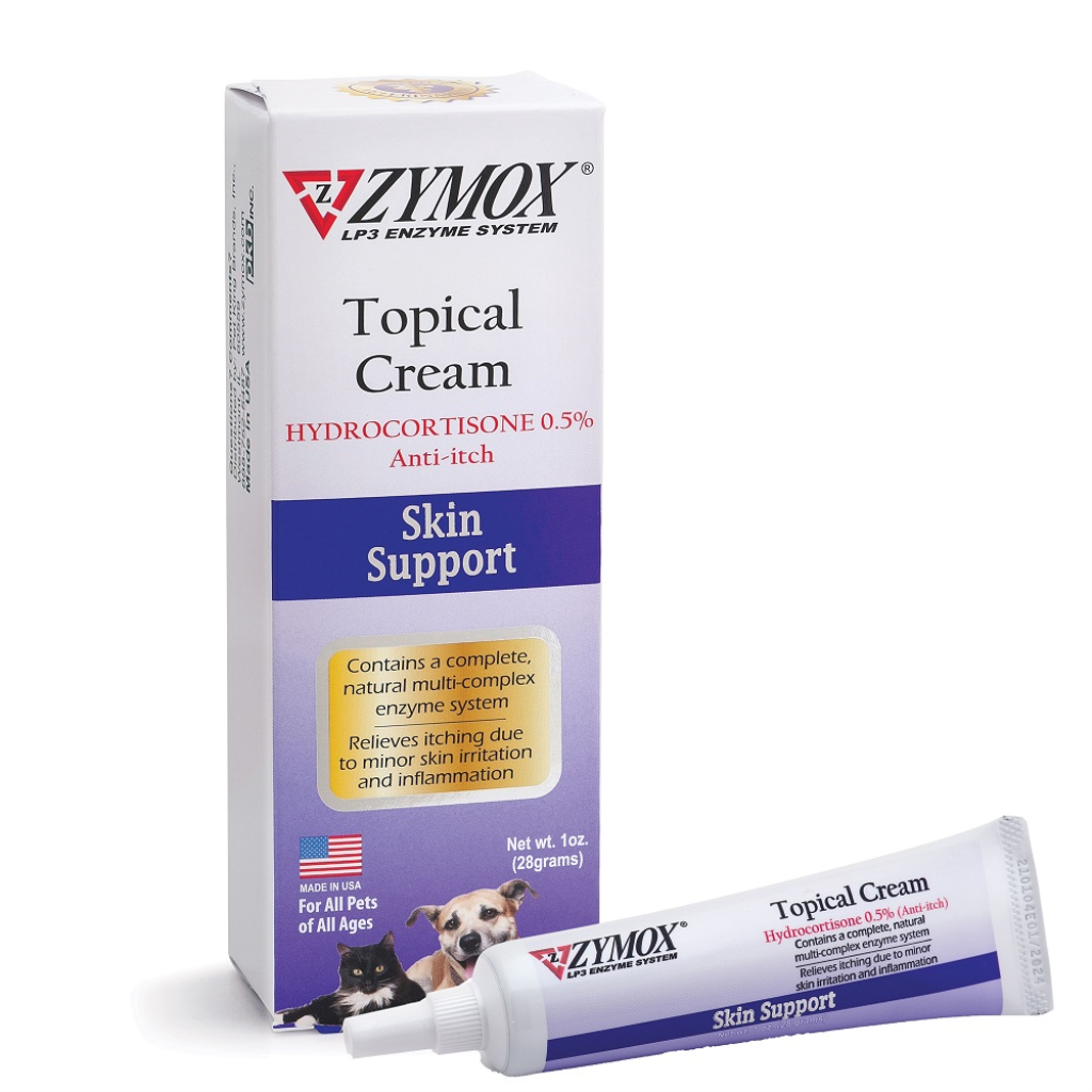 Zymox Enzymatic Topical Cream with Hydrocortisone 0.5% for Dogs & Cats, 1-oz tube