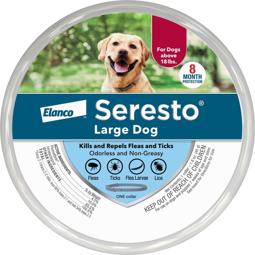 Seresto 8 Month Flea & Tick Prevention Collar for Large Dogs (Over 18-lb)