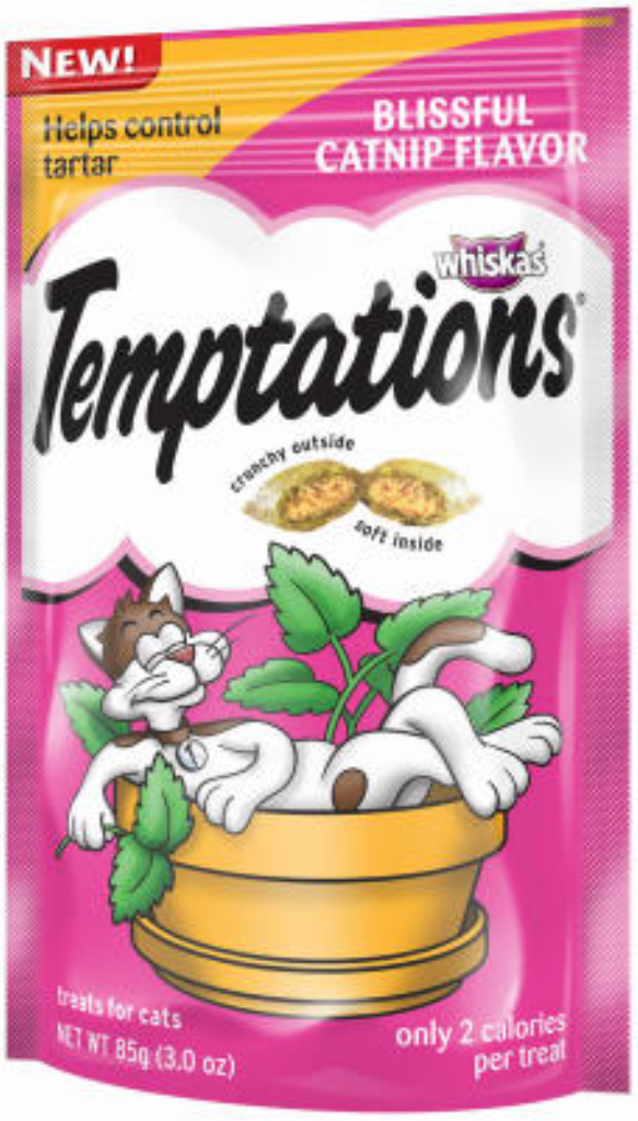 Temptations Blissful Catnip Flavor Cat Treats, 3-oz