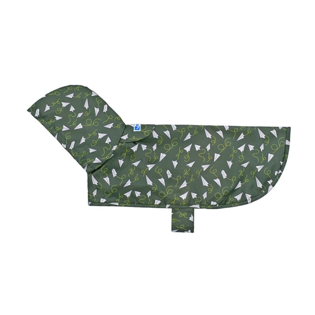 RC Pets Packable Rain Dog Poncho, Paper Planes, X-Small