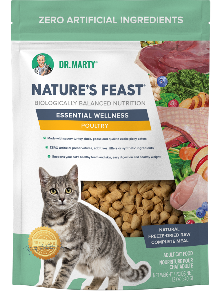 Dr. Marty Nature's Feast Essential Wellness Poultry Freeze-Dried Cat Food, 12-oz