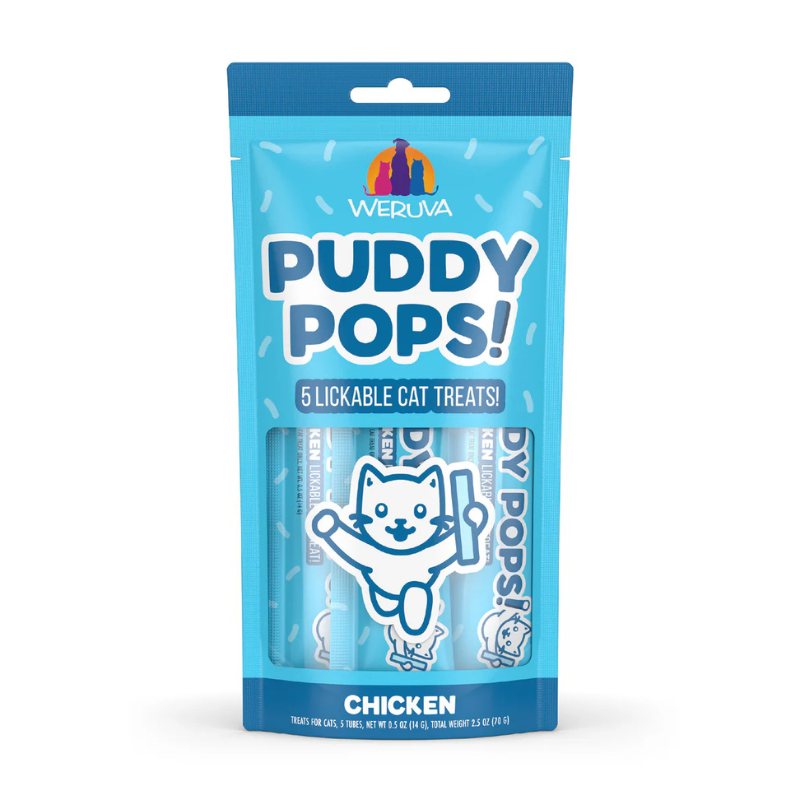 Weruva Puddy Pops Lickable Cat Treat 5 Count - Chicken, 2.5 oz