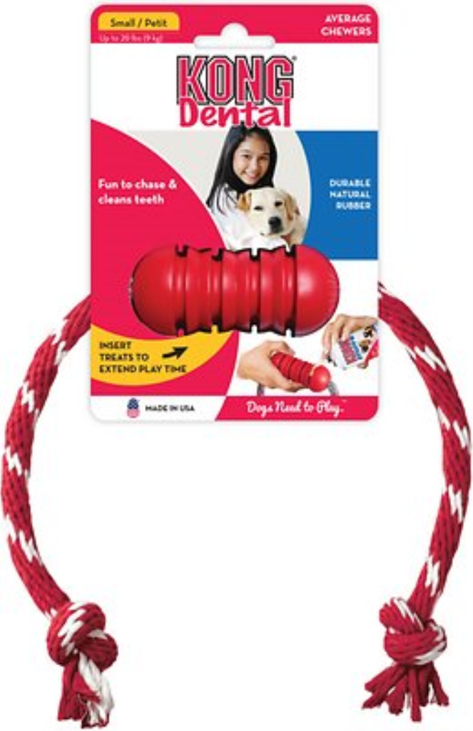 KONG Dental with Rope Dog Toy, Small