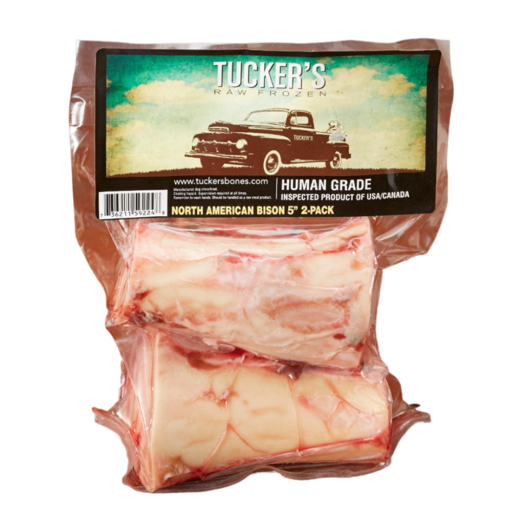Tucker's Raw Frozen Bison Bones Food for Dogs, 5-in, 2-pack