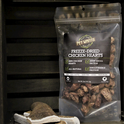 Pet Wants Chicken Hearts 5oz