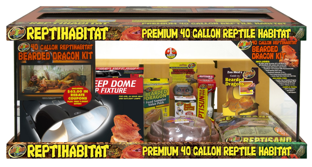Zoo Med Reptihabitat Premium Reptile Habitat Bearded Dragon Kit, 40-gallon