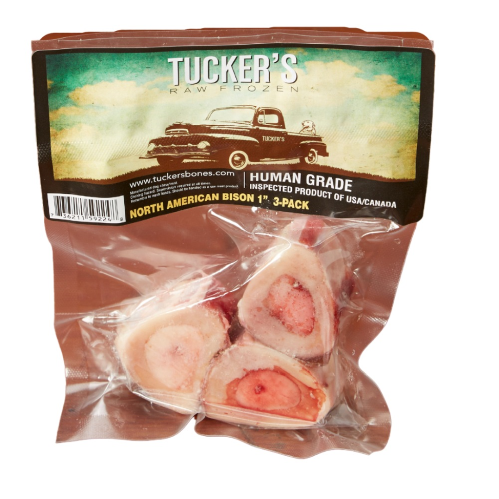 Tucker's Raw Frozen Bison Bones Food for Dogs, 1-in, 3-pack