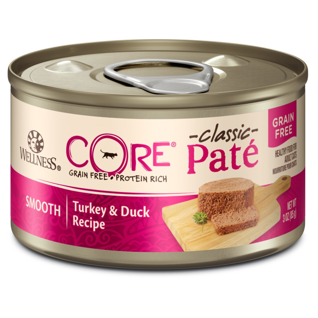 Wellness CORE Pate Grain-Free Turkey & Duck Pate Wet Cat Food Cans, 3-oz