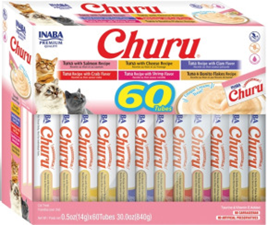 Inaba Cat Churu Purées - Variety Pack (60) - Tuna Recipes 14 g