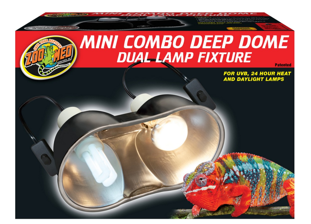 Zoo Med Combo Deep Dome Dual Reptile Lamp Fixture, Mini
