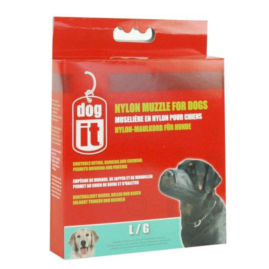 Dogit Nylon Dog Muzzle, Black, Large