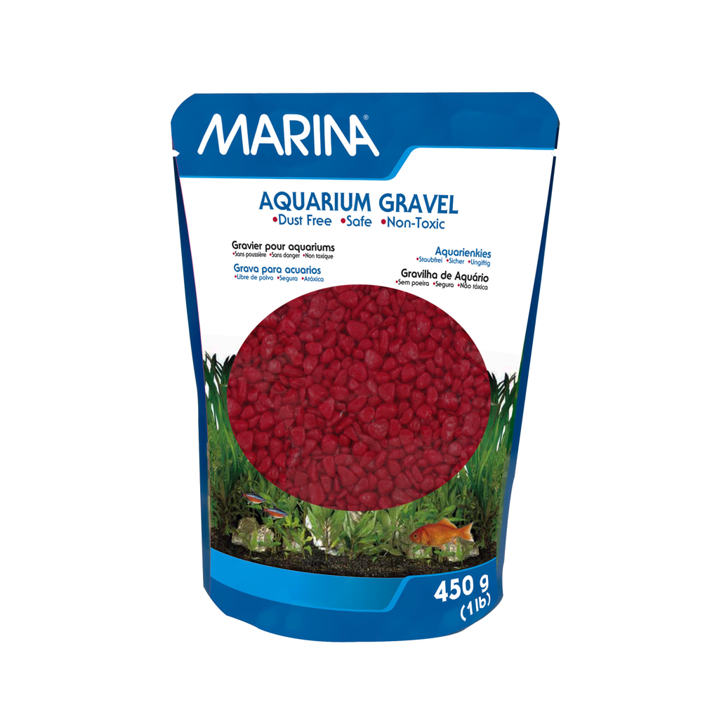 Marina Decorative Aquarium Gravel - Red - 450 g (1 lb)