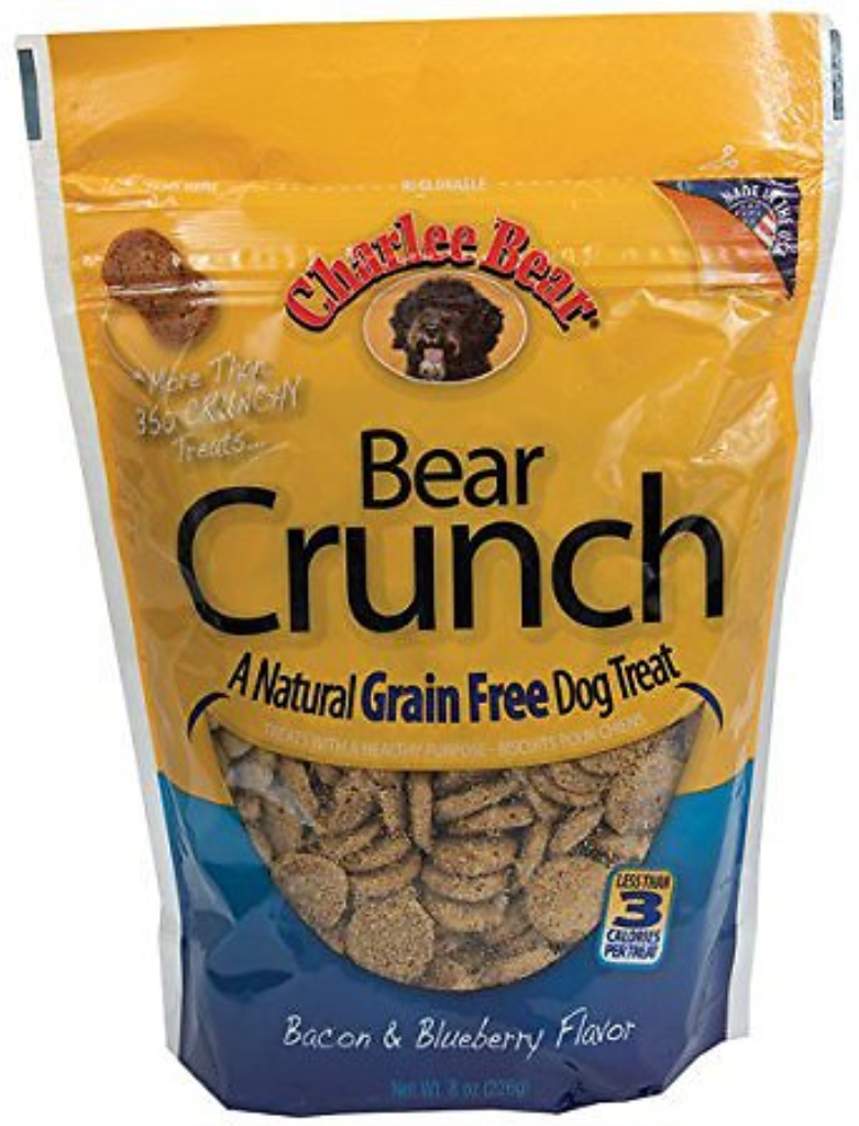 Charlee Bear Natural Bear Crunch Bacon & Blueberry Grain-Free Dog Treats, 8-oz