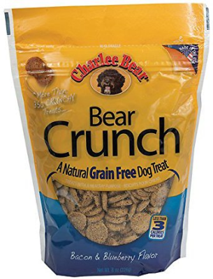 Charlee Bear Natural Bear Crunch Bacon & Blueberry Grain-Free Dog Treats, 8-oz