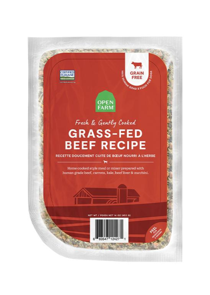 Open Farm Gently Cooked Grass-Fed Beef Recipe Frozen Dog Food, 16-oz