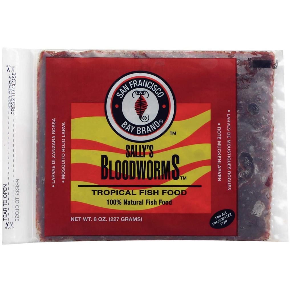 San Francisco Bay Brand Sally's Bloodworms Flat Pack Frozen Fish Food, 8-oz