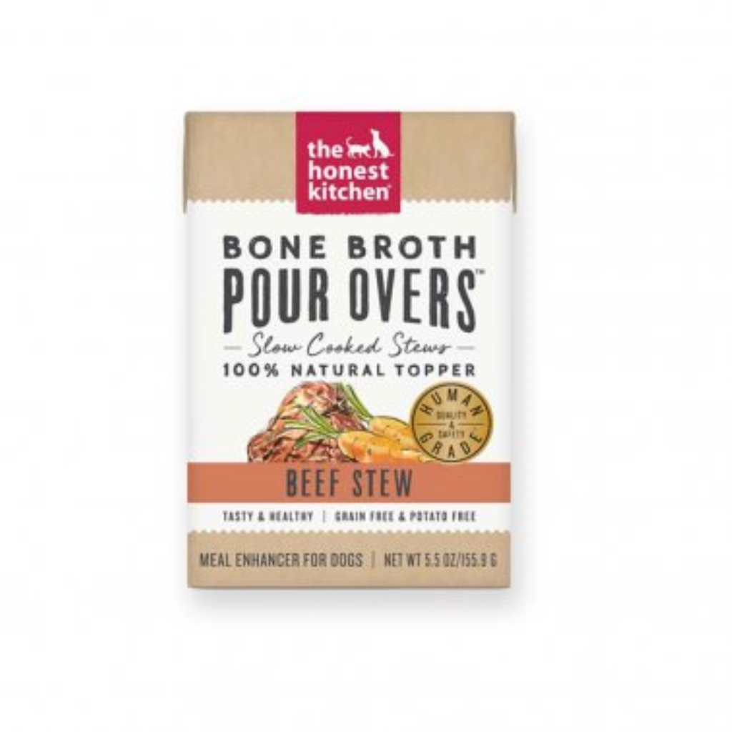 The Honest Kitchen Bone Broth Pour Overs Beef Stew Dog Food Topper, 5.5-oz