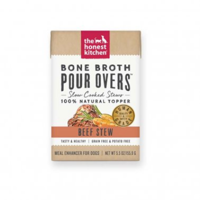 The Honest Kitchen Bone Broth Pour Overs Beef Stew Dog Food Topper, 5.5-oz
