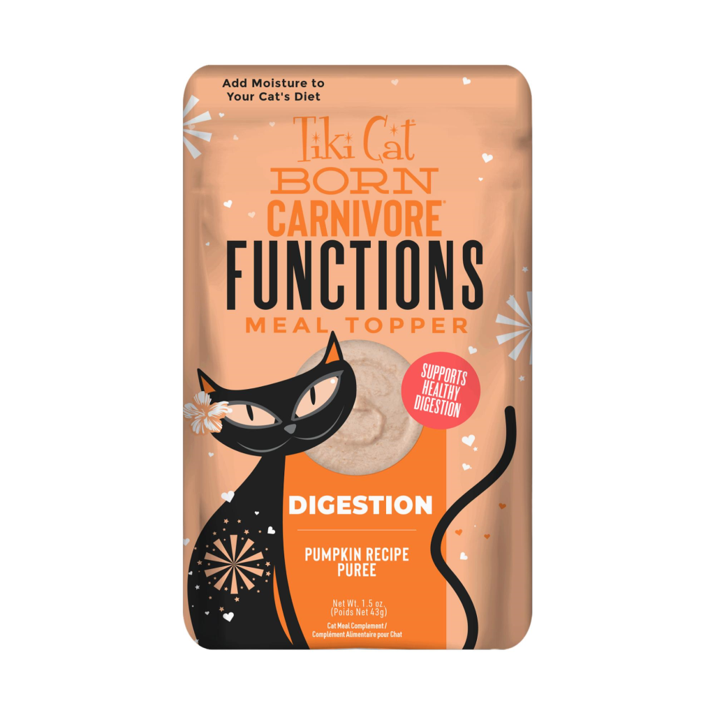 Tiki Cat Born Carnivore Functional Digestion Pumpkin Wet Cat Food Topper Pouch, 1.5-oz