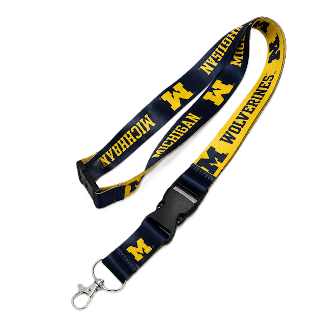 Michigan Wolverines Team Colour 1" Breakaway Lanyard with Detachable Buckle - Navy and Maize