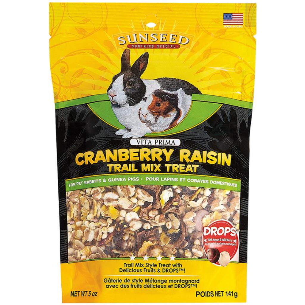 Sunseed Vita Prima Cranberry Raisin Trail Mix Treat for Rabbits and Guinea Pigs, 5-oz