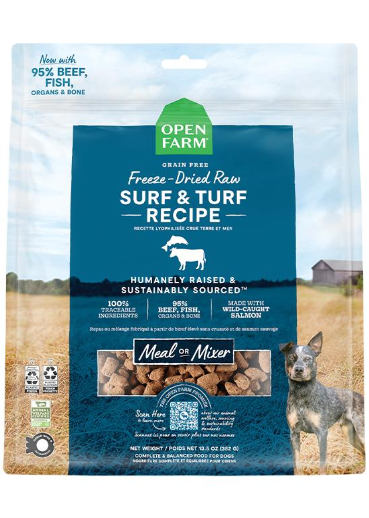 Open Farm Surf & Turf Morsels Freeze-Dried Dog Food, 13.5-oz