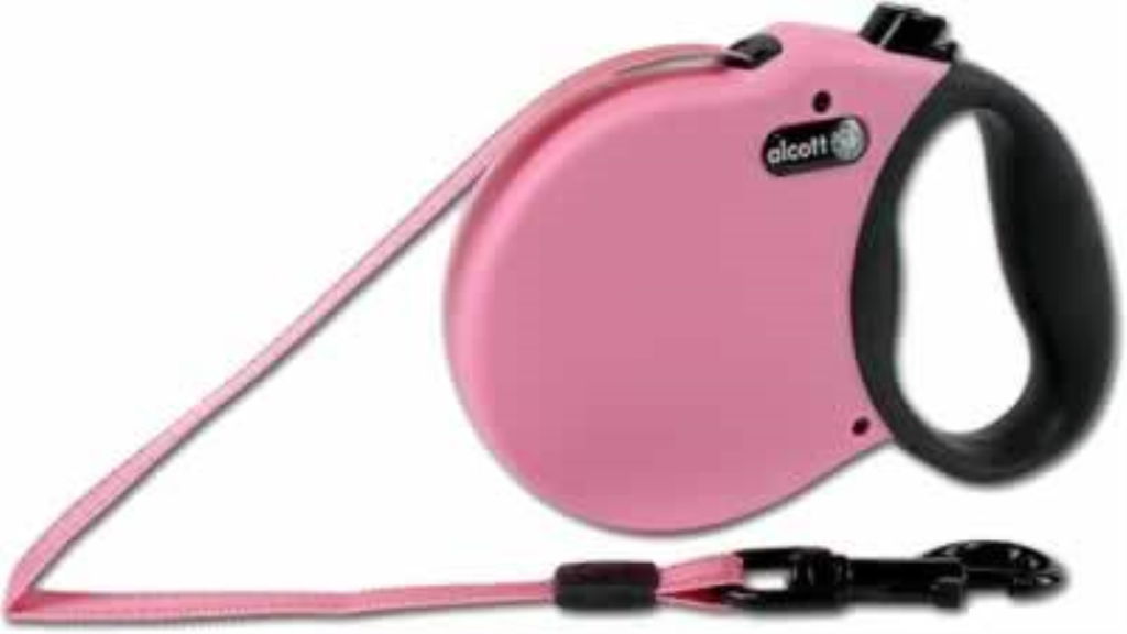 Alcott Adventure Retractable Dog Leash, Pink, Large