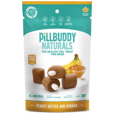 Presidio Pill Buddy Naturals Peanut Butter & Banana Pill/Capsule Dog Treats, 150-gram