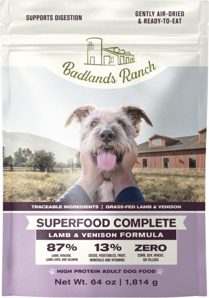 Badlands Ranch Superfood Complete Lamb & Venison Air-Dried Dog Food, 64-oz