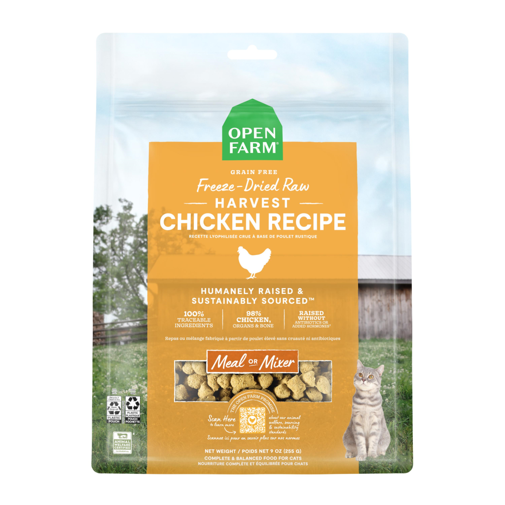 Open Farm Harvest Chicken Morsels Raw Freeze-Dried Cat Food, 3.5-oz