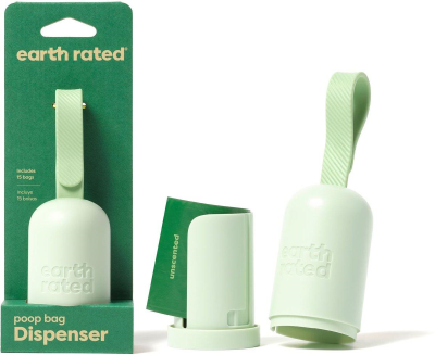 Earth Rated Poop Bags Leash Dispenser 2.0 with Single Roll, Unscented, 15-count