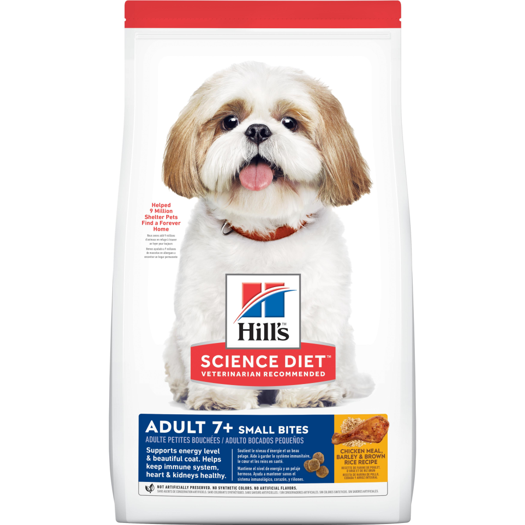 Hill's Science Diet Adult 7+ Small Bites Chicken Meal, Barley & Brown Rice Dry Dog Food, 5-lb